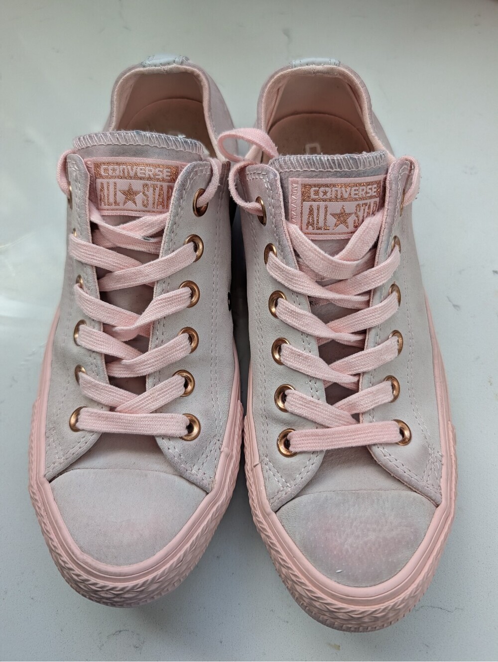 Pink leather size 5.5 Converse All Stars